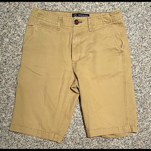 American Eagle Khaki Flat Front Longboard Shorts. - Picture 1 of 2
